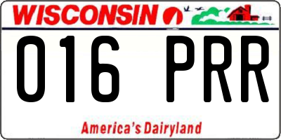 WI license plate 016PRR