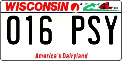 WI license plate 016PSY