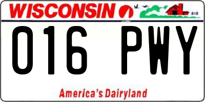 WI license plate 016PWY