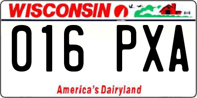 WI license plate 016PXA