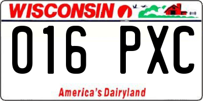 WI license plate 016PXC