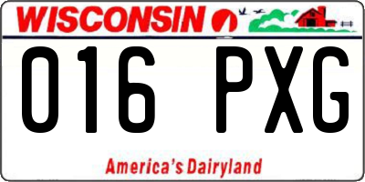 WI license plate 016PXG