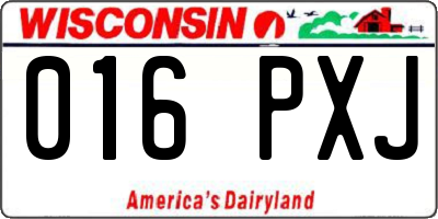 WI license plate 016PXJ