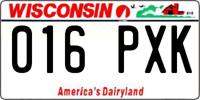 WI license plate 016PXK