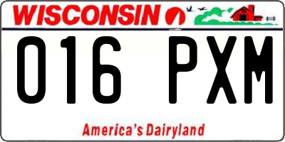 WI license plate 016PXM