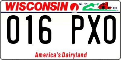 WI license plate 016PXO