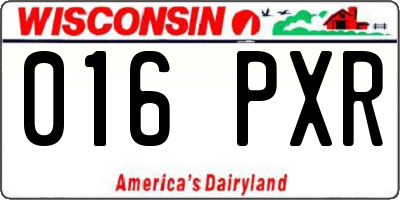 WI license plate 016PXR