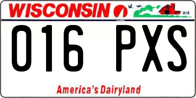 WI license plate 016PXS