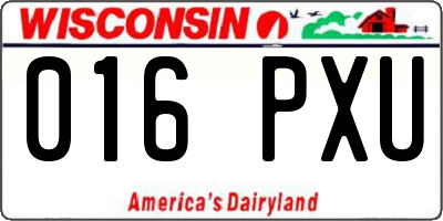 WI license plate 016PXU