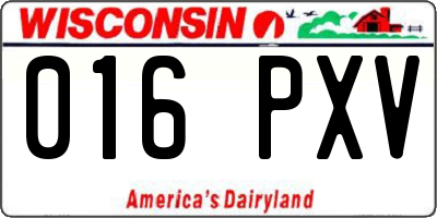 WI license plate 016PXV