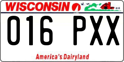 WI license plate 016PXX