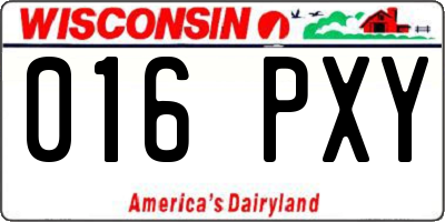 WI license plate 016PXY