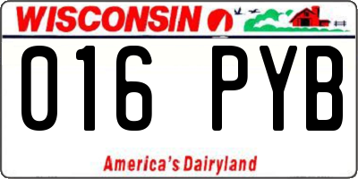 WI license plate 016PYB