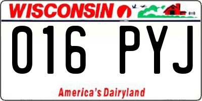 WI license plate 016PYJ