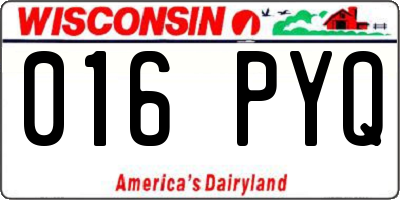 WI license plate 016PYQ