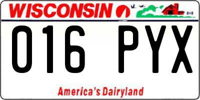 WI license plate 016PYX