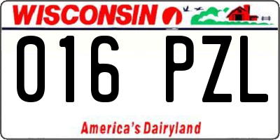 WI license plate 016PZL