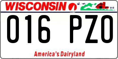 WI license plate 016PZO