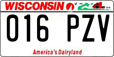 WI license plate 016PZV