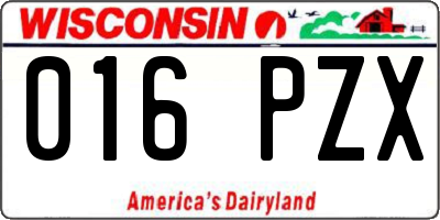 WI license plate 016PZX