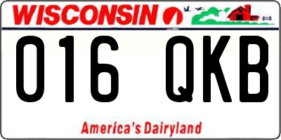 WI license plate 016QKB