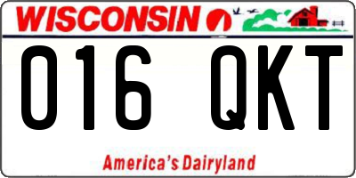 WI license plate 016QKT