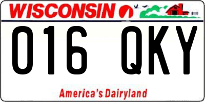 WI license plate 016QKY