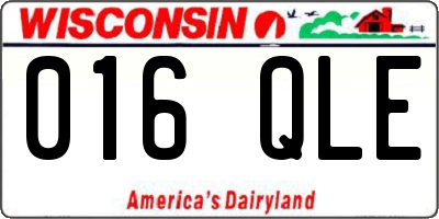 WI license plate 016QLE