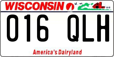 WI license plate 016QLH
