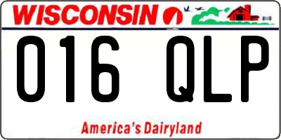 WI license plate 016QLP