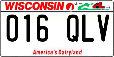 WI license plate 016QLV