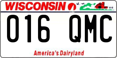 WI license plate 016QMC