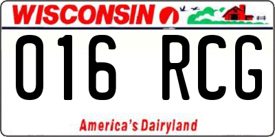 WI license plate 016RCG