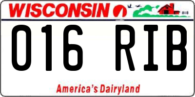 WI license plate 016RIB