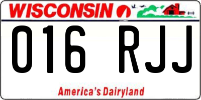 WI license plate 016RJJ
