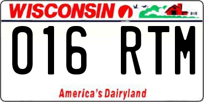 WI license plate 016RTM