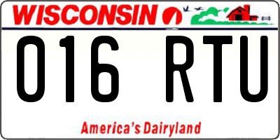 WI license plate 016RTU