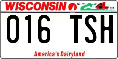WI license plate 016TSH