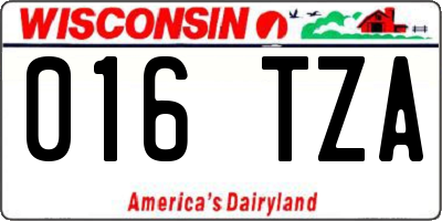 WI license plate 016TZA