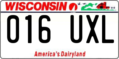 WI license plate 016UXL