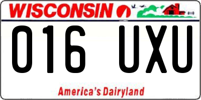WI license plate 016UXU