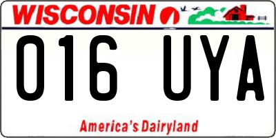 WI license plate 016UYA