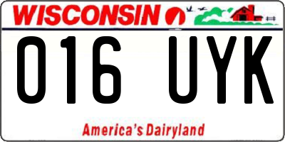 WI license plate 016UYK