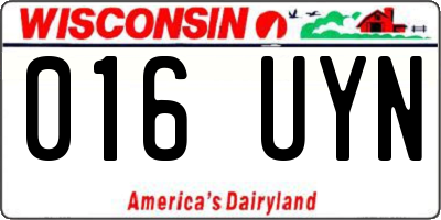 WI license plate 016UYN