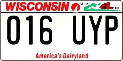 WI license plate 016UYP