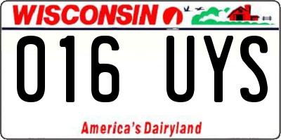 WI license plate 016UYS