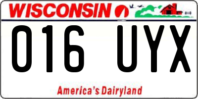 WI license plate 016UYX