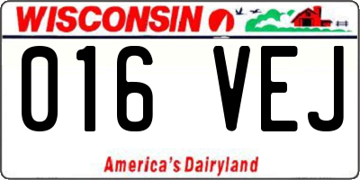 WI license plate 016VEJ