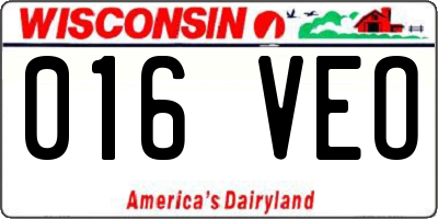 WI license plate 016VEO