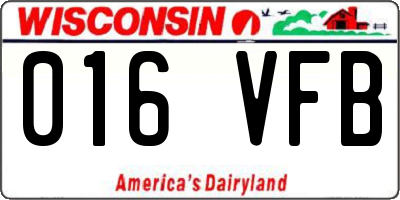 WI license plate 016VFB